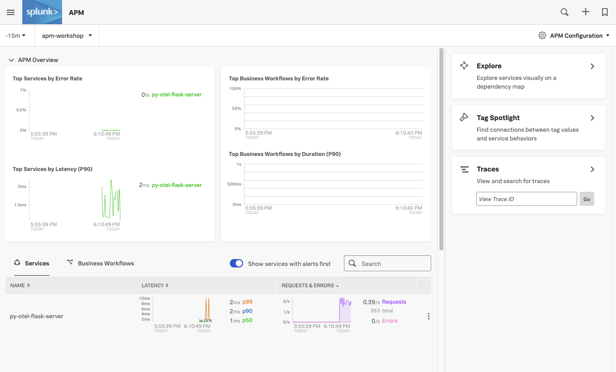 2. Python Deploy HTTP Server and Client Splunk OpenTelemetry